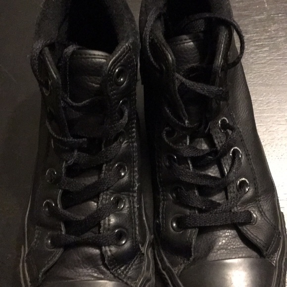 All black leather high top converse - Picture 5 of 5